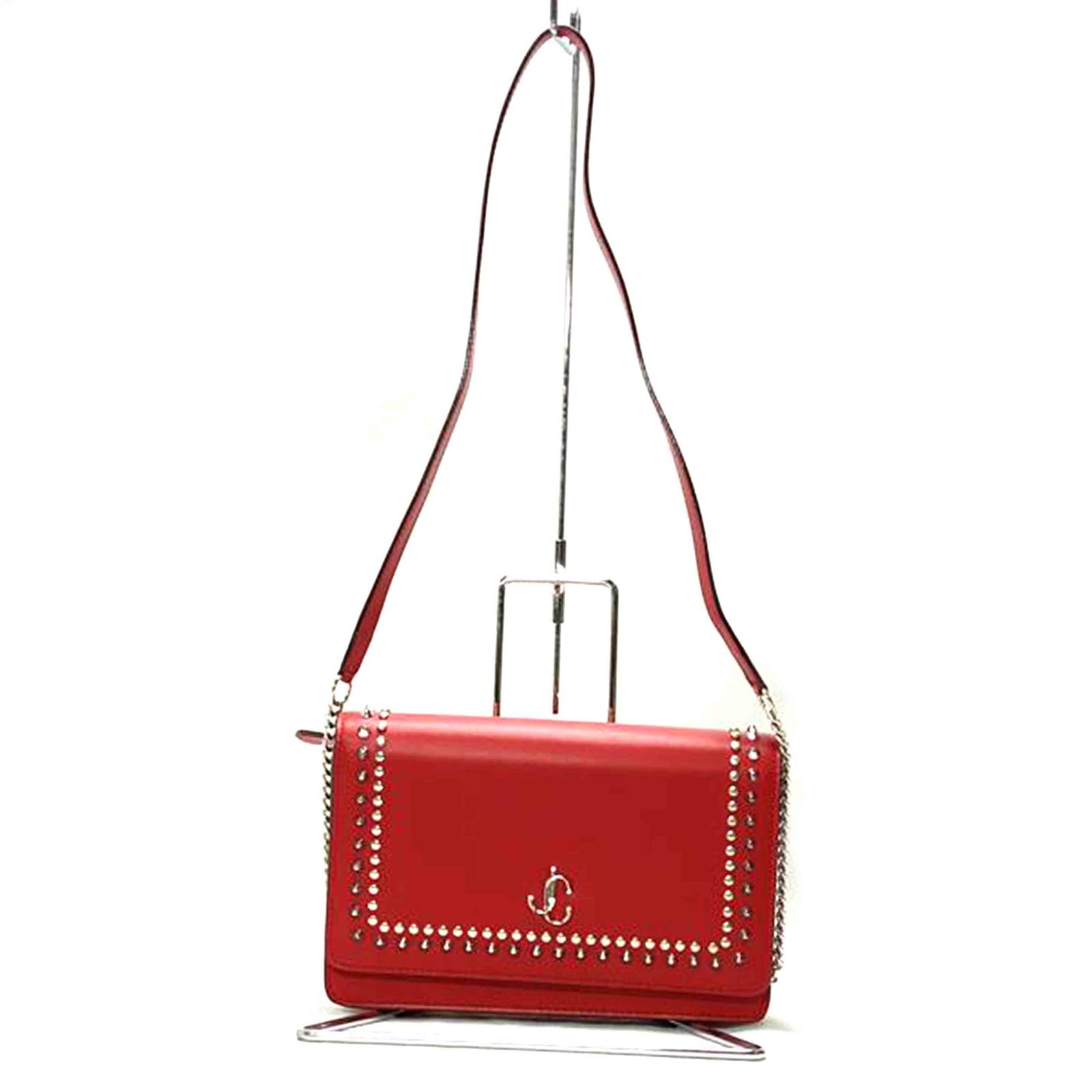 JIMMY CHOO ヴァレンヌスタッズ チェーンウォレット 061621 ABランク 52