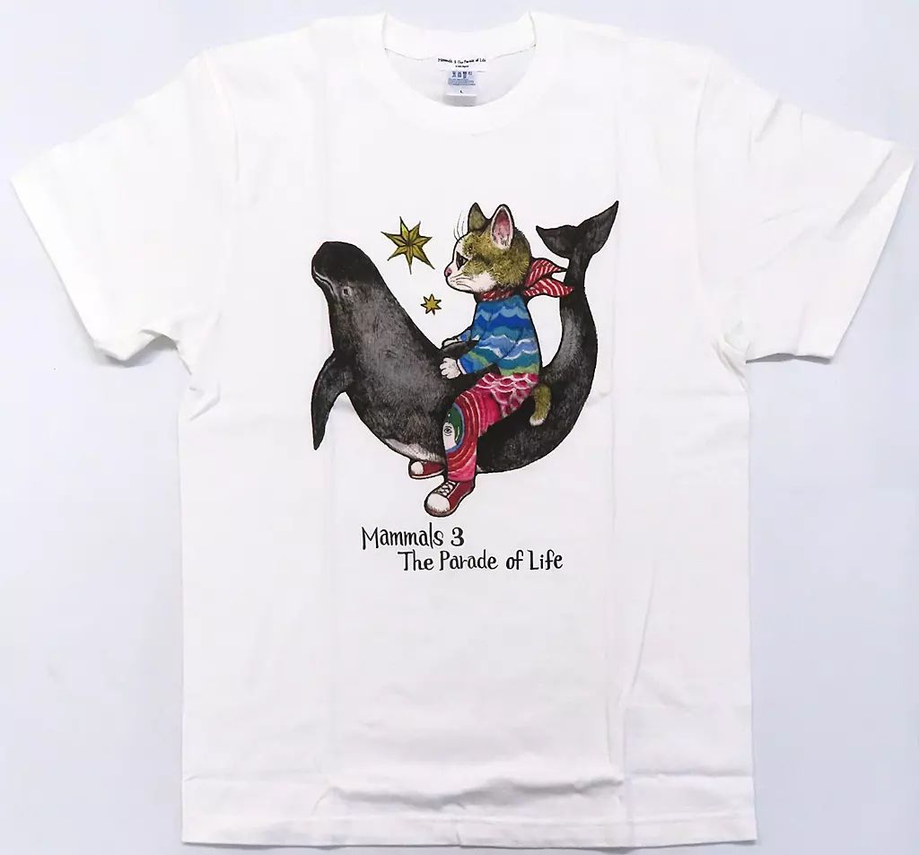 【中古】Tシャツ A.ギュスターヴ(ヒグチユウコ) Tシャツ ホワイト Lサイズ 「大哺乳類展3-わけてつなげて大行進」