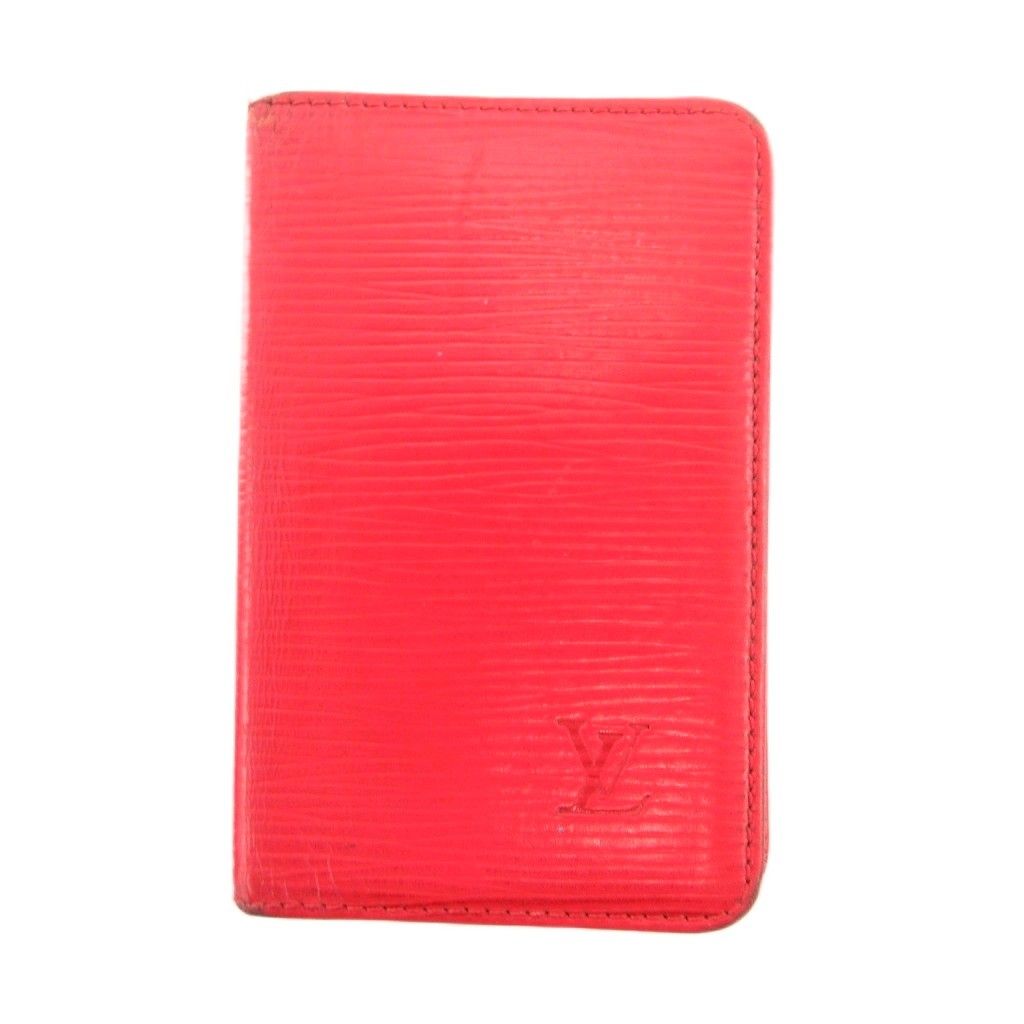 ルイヴィトン LOUIS VUITTON カードケース 名刺入れ レザー ロゴ 赤 レッド /JS ■GY11