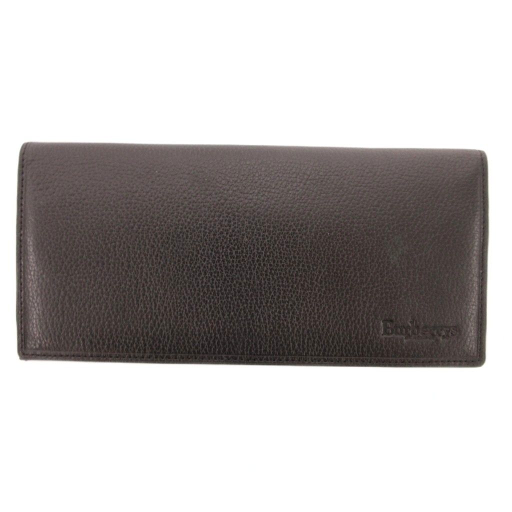 バーバリー ロンドン BURBERRY LONDON 長財布 ウォレット レザー シボ革 裏地ノバチェック 型押しロゴ 黒 ブラック /JS ■GY18