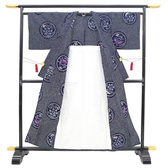 新古品】 有松 浴衣 本場有松鳴海絞り 夏物 未使用 ゆかた 絞り 木綿