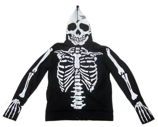 【中古】アウターウェア(女性アイドル) BABYMETAL 骨パーカー TYPE 2 ブラック Lサイズ ライブグッズ