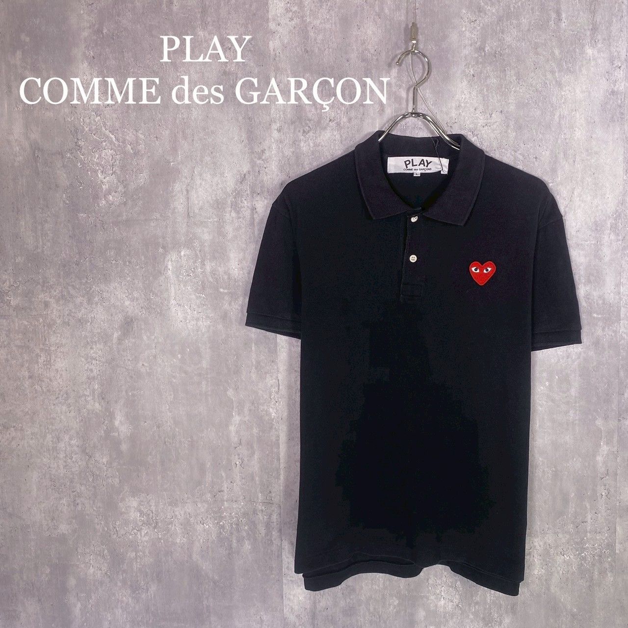 『PLAY COMME des GARCONS』プレイコムデギャルソン (L) ワンポイント刺繍ポロシャツ レディース
