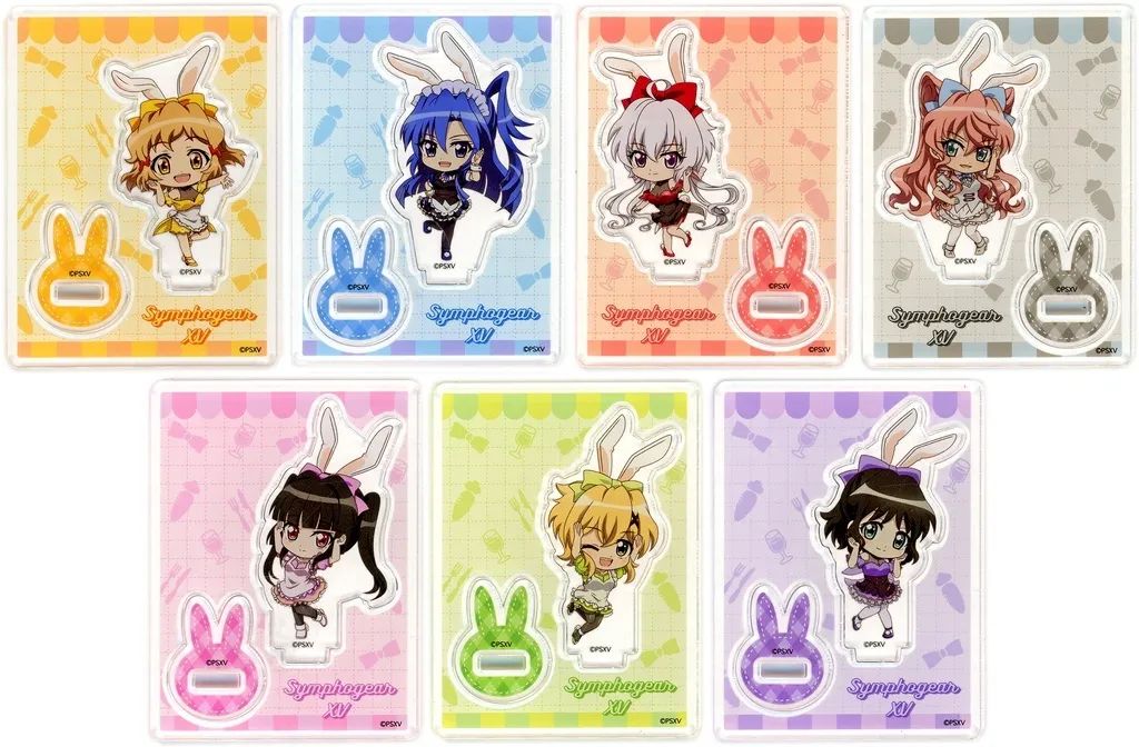 【中古】アクリルスタンド・アクリルパネル 全7種セット 「戦姫絶唱シンフォギアXV×Chugai Grace Cafe トレーディングアクリルスタンド ウェイトレスバニーver. ミニキャラ」
