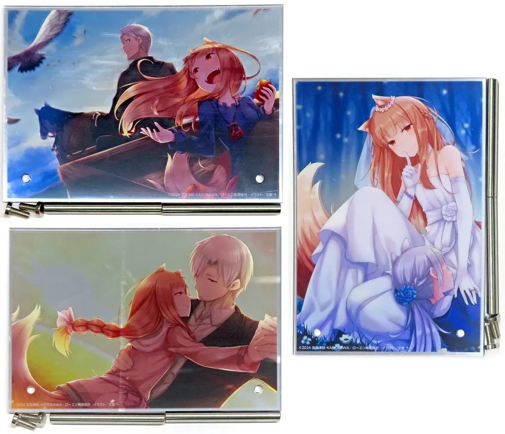 【中古】アクリルスタンド・アクリルパネル 全3種セット ミラーアクリルプレート 「くじ引き堂 狼と香辛料 オンラインくじVol.2」 A賞
