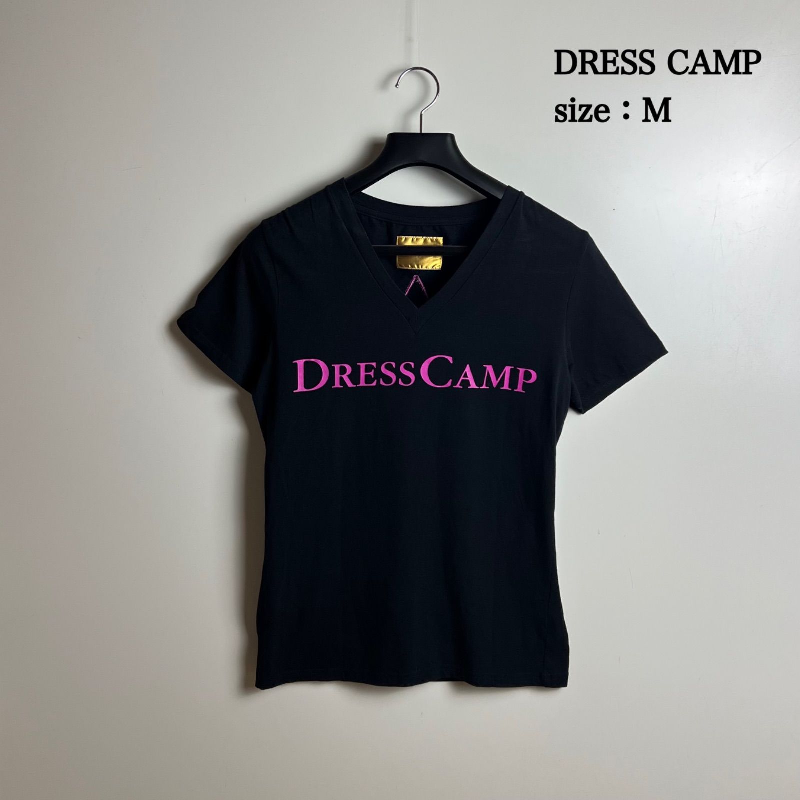DRESS CAMP archive pink logo V Tee M ドレスキャンプ ピンク バック 