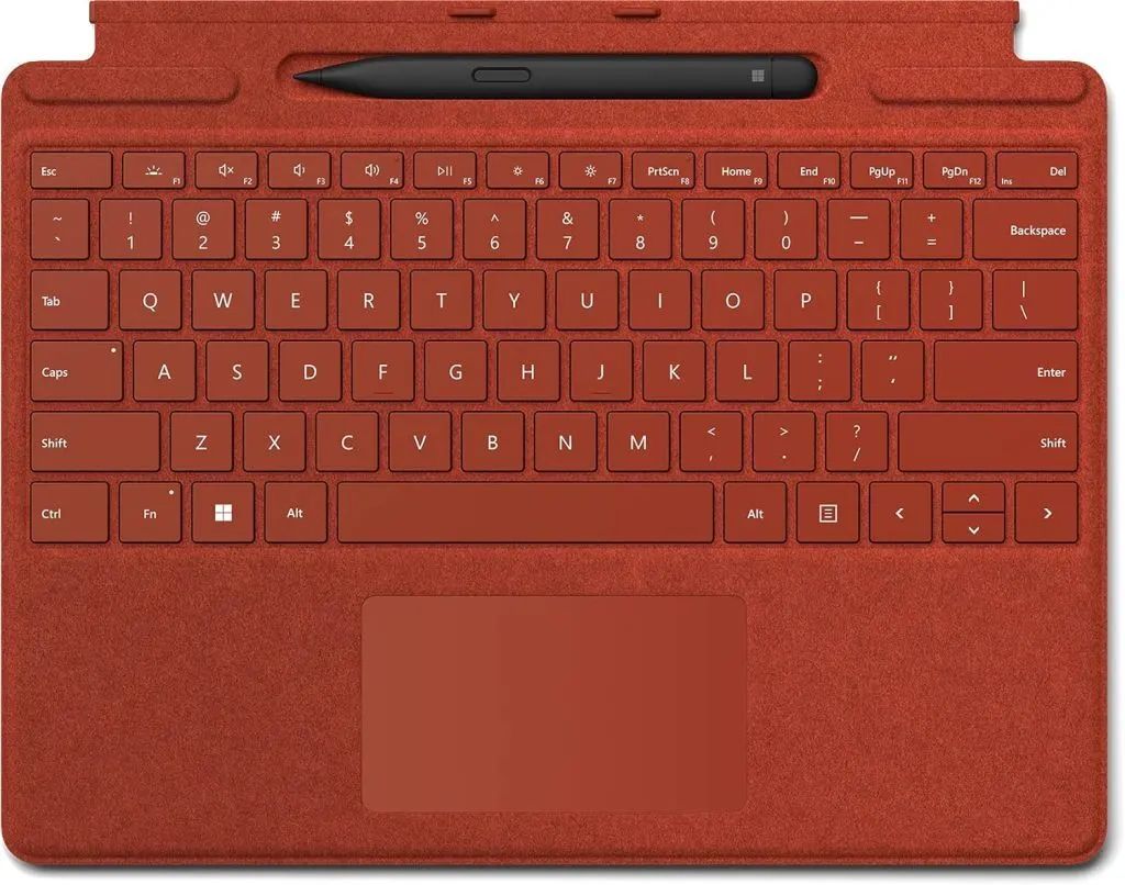 【中古】Windowsハード マイクロソフト Surface Pro Signature キーボード スリムペン 2付き (ポピーレッド) [8X6-00039]