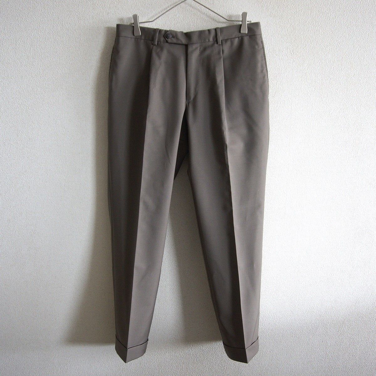 【美品】CARUSO【ウール モヘヤ スラックス】48 カルーゾ パンツ イタリア製 MADE IN ITALY 26060372