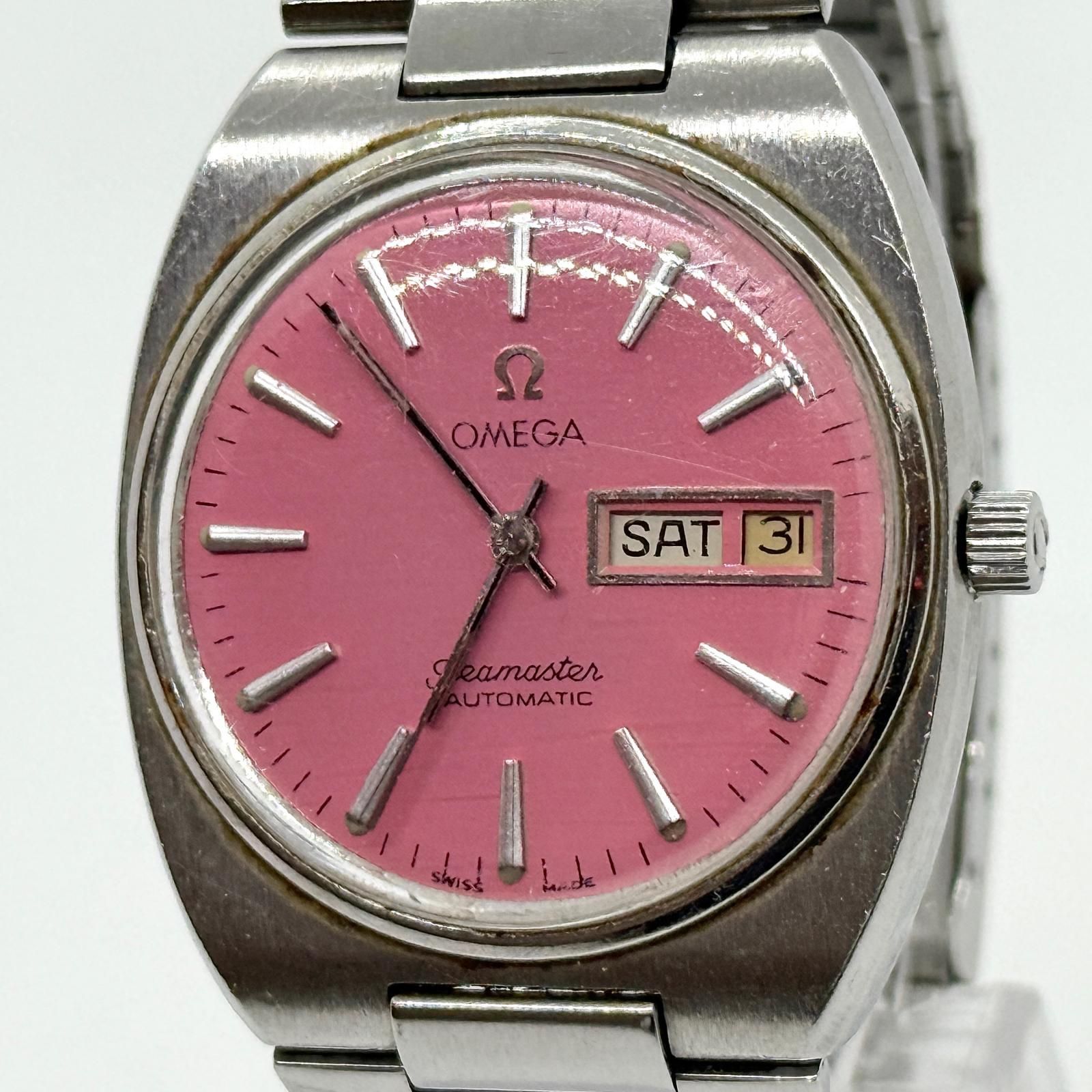 OMEGA オメガ SEAMASTER シーマスター 166.0216 ピンク AT ユニセックス デイデイト 腕時計 稼働品