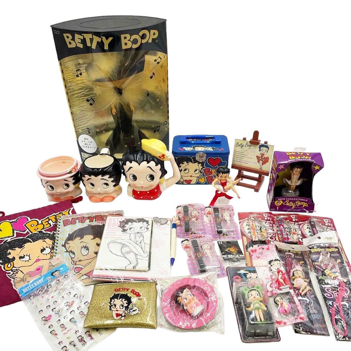 [セット] ベティブープ グッズまとめて (トーキングドール/フィギュア/貯金箱/ストラップ/キーホルダー/マグカップ/小銭入れ/ノート/シール ほか )