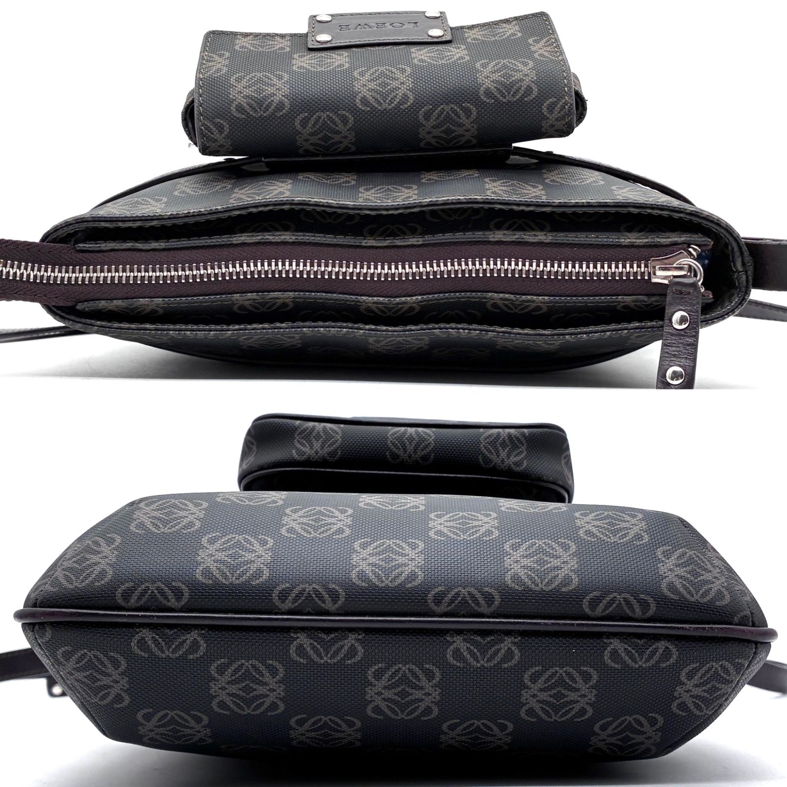 美品 ロエベ LOEWE ショルダーバッグ リピートアナグラム ポーチ付 