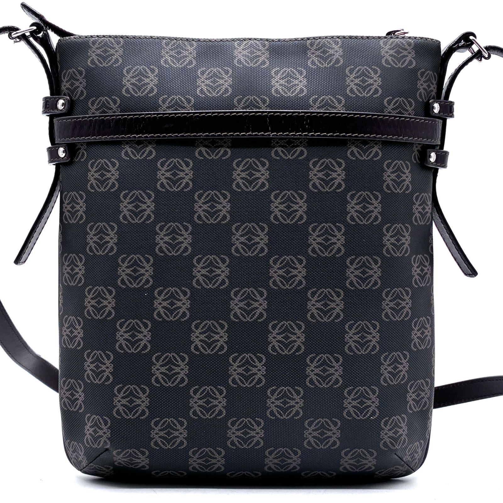 美品 ロエベ LOEWE ショルダーバッグ リピートアナグラム ポーチ付 