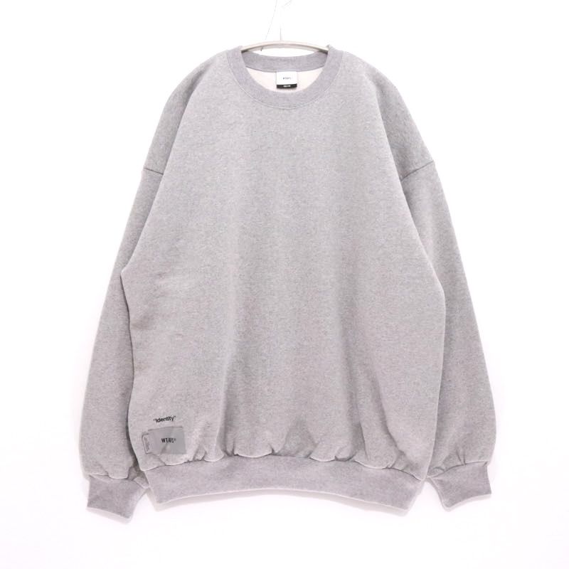 【中古A】メンズ L ダブルタップス アイデンティティ スウェットシャツ WTAPS IDENTITY SWEATSHIRT グレー ISSUEプリント