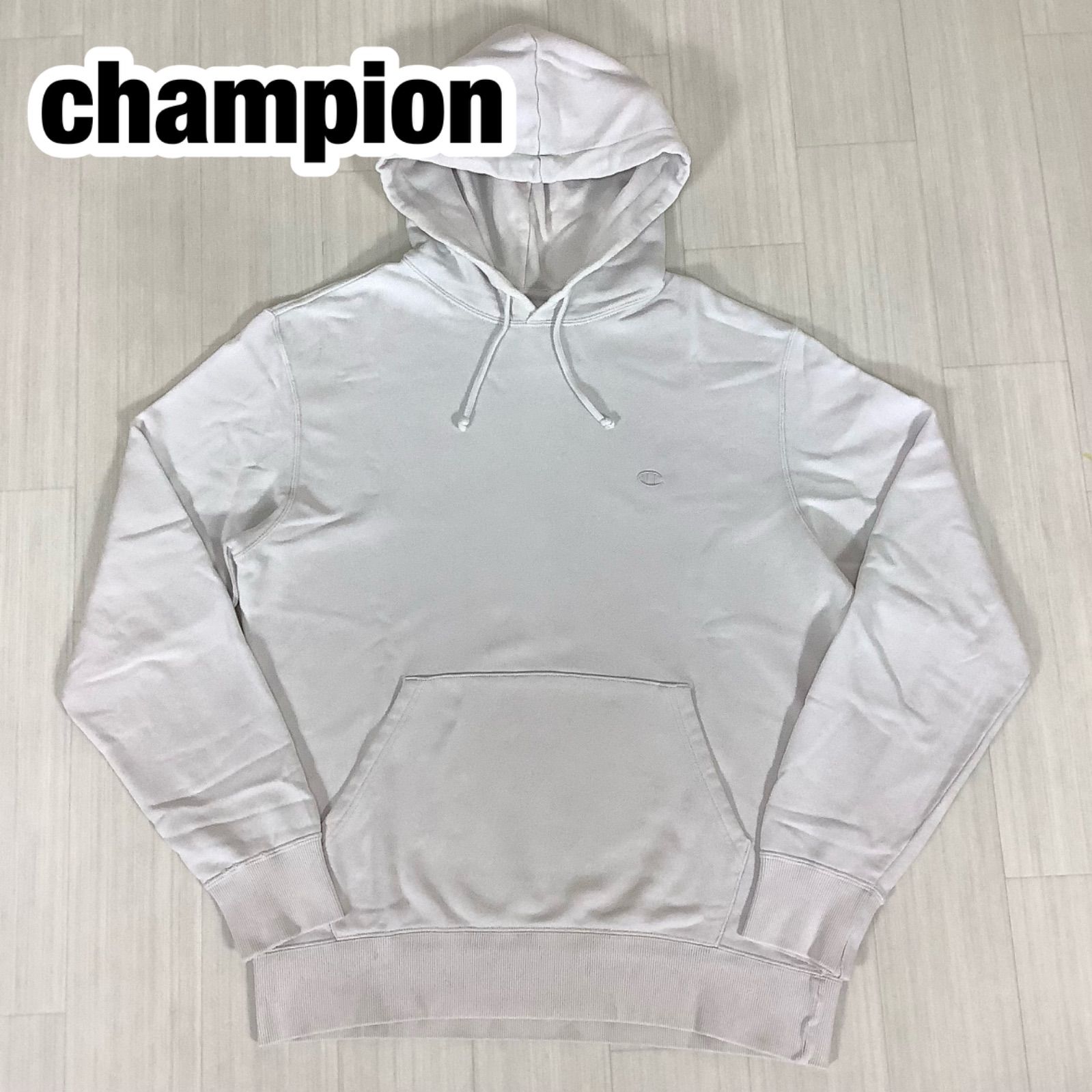 champion チャンピオン 刺繍ロゴ プルオーバーパーカー XL ホワイト 白 