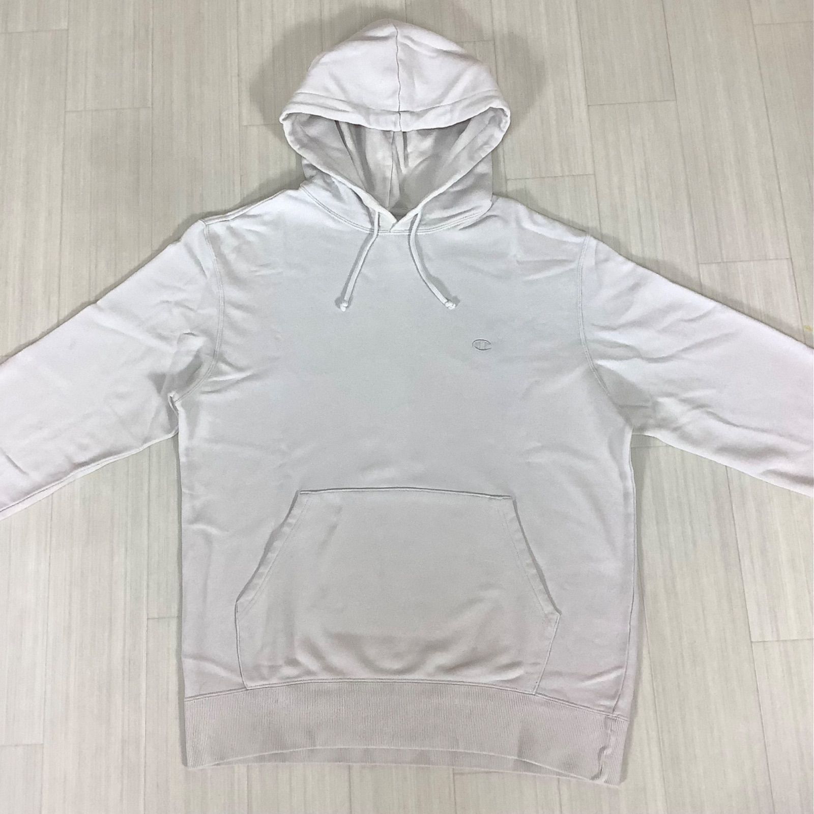 champion チャンピオン 刺繍ロゴ プルオーバーパーカー XL ホワイト 白 