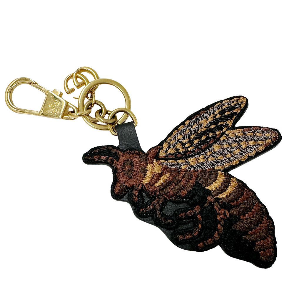 グッチ GUCCI キーホルダー レディース ブランド GGスプリーム ビー 蜂 GGスプリームキャンバス ブラウン ゴールド おしゃれ かわいい 【中古】