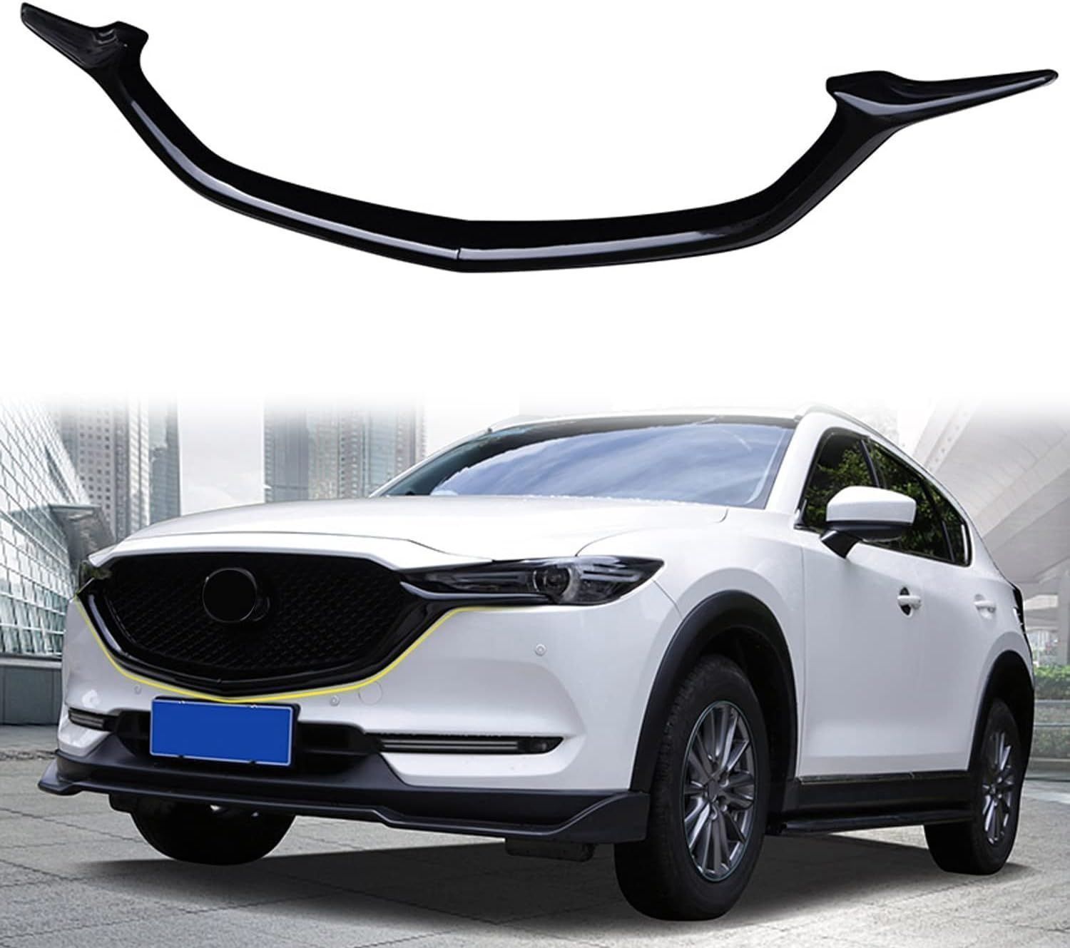 マツダ CX-5 KF系 CX-8 KG系 (2017-2020) 対応 センターグリルモール フロントグリルカバー ABS ブラック ドレスアップ パーツ