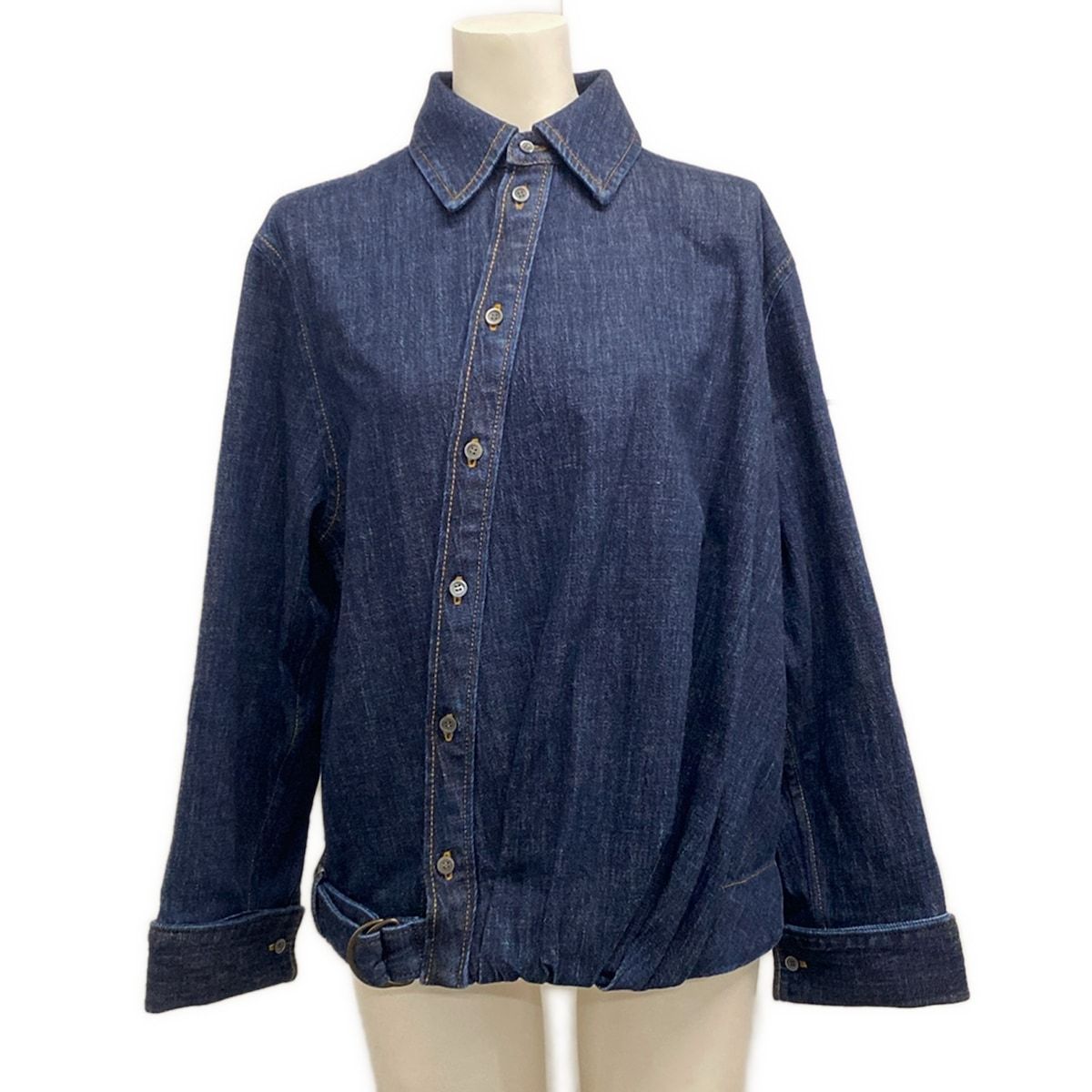 LOEWE(ロエベ) 長袖シャツブラウス サイズ32 XS レディース美品 - S359Y1DX19 ダークネイビー デニム コットン
