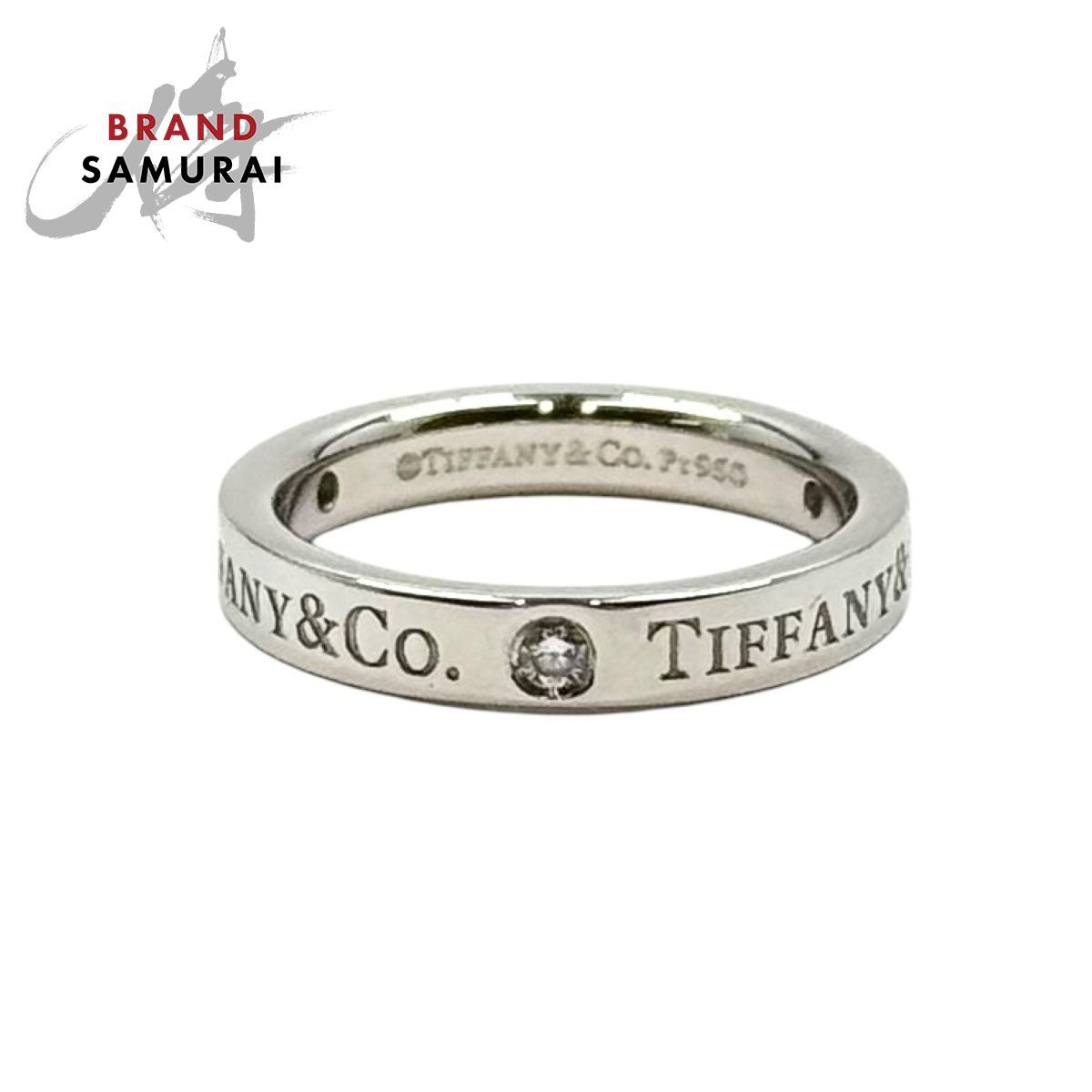美品 TIFFANY&Co. ティファニー フラットバンドリング 3Pダイヤ シルバー Pt950プラチナ リング 指輪 アクセサリー ジュエリー Y1-00008【中古】