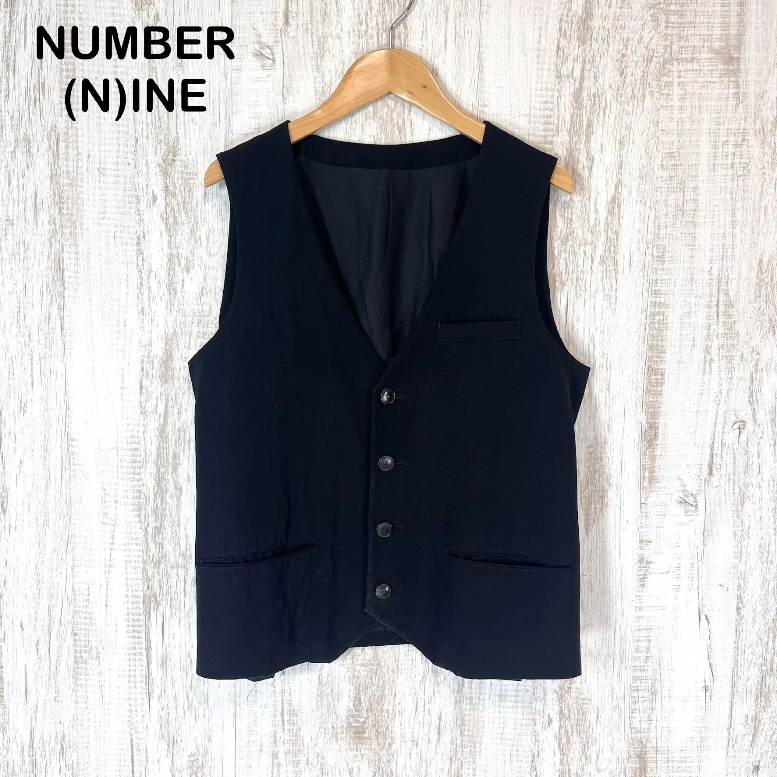 NUMBER NINE ナンバーナイン ウール シルク ベスト ブラック Takahiro Miyashita