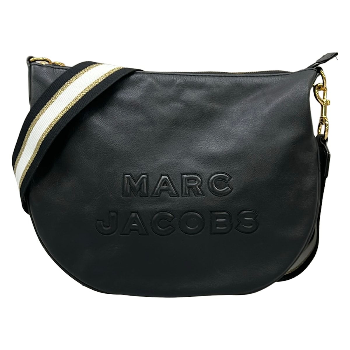 MARC JACOBS(マークジェイコブス) ショルダーバッグ美品 - 黒 マチなし/ストラップ着脱可 レザー