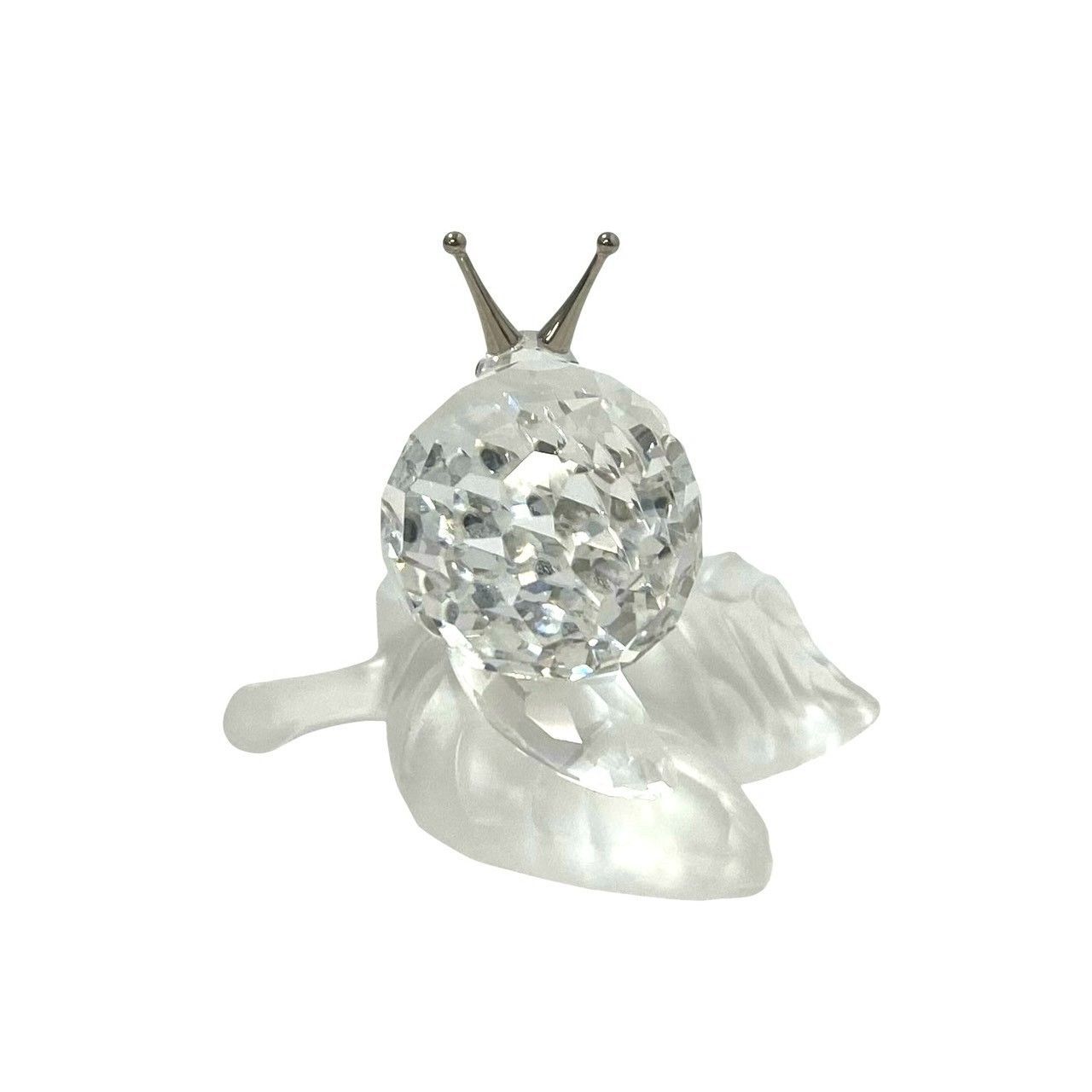 【SWAROVSKI スワロフスキー】葉っぱの上のかたつむり☘ 置物 インテリア Y【SWAROVSKI】ブドウの葉の上のカタツムリ クリスタル 196501 ガラス