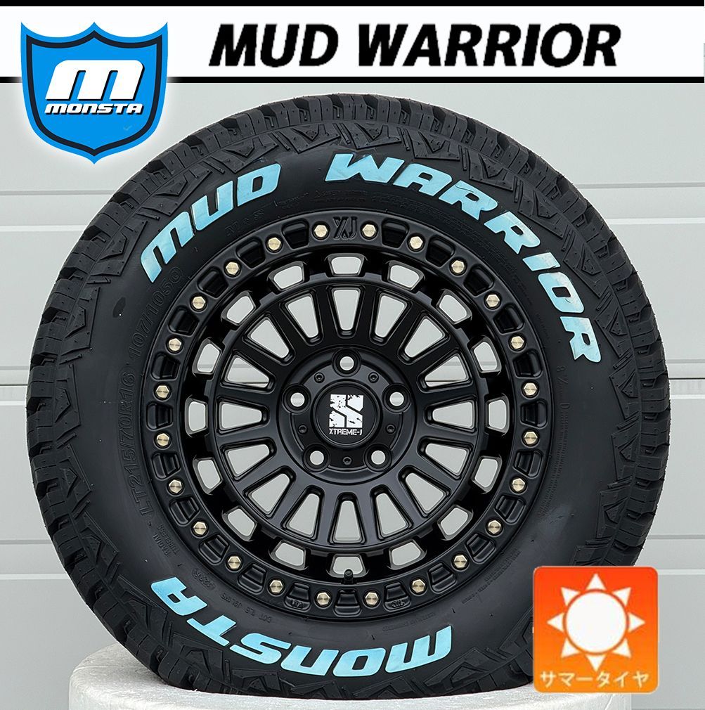 【新品4本】デリカD5 エクストレイル RAV4｜16インチ タイヤホイール MONSTA MUD WARRIOR 215/70R16 XTREMEJ XJ08 1台分