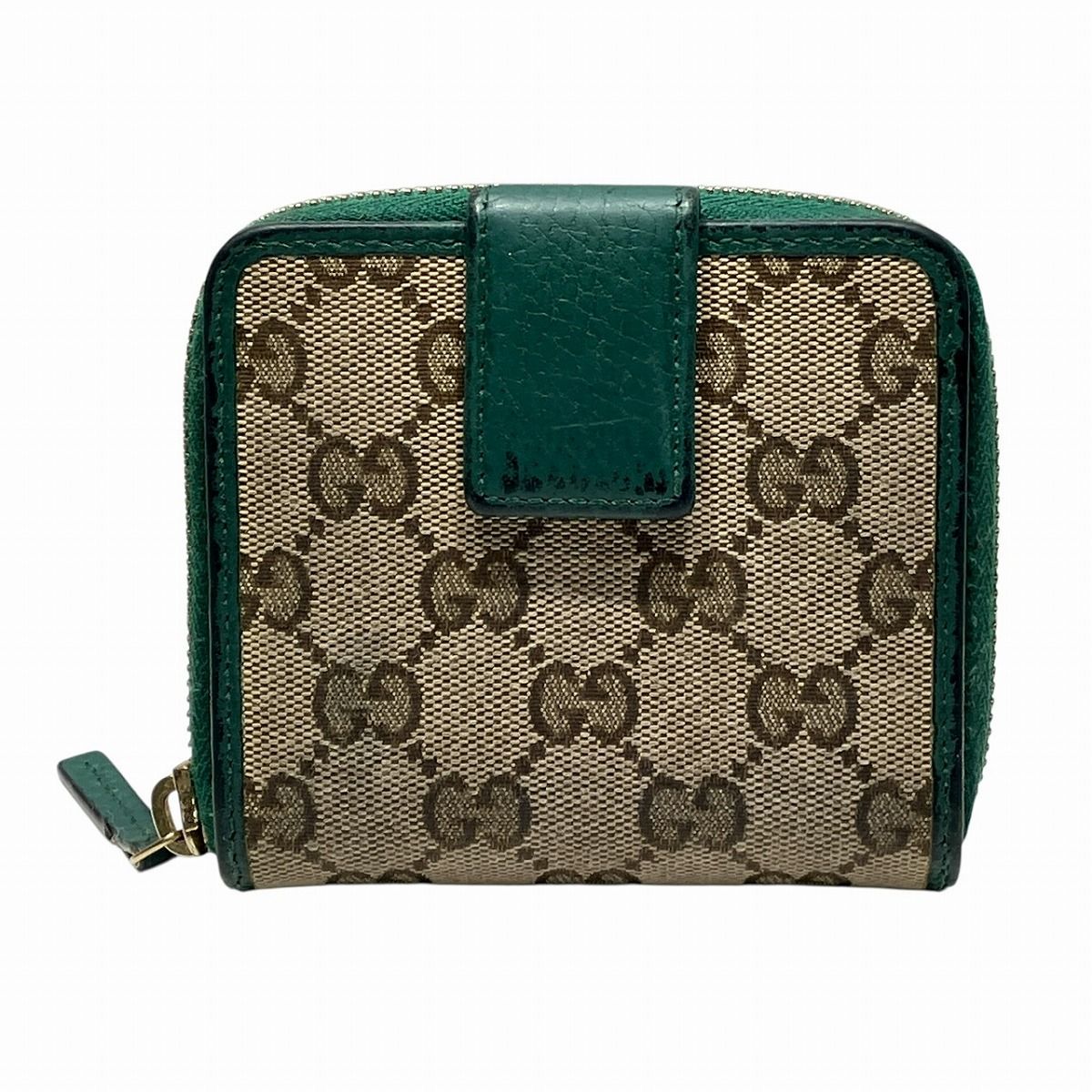 グッチ GUCCI GGキャンバス 二つ折り財布 キャンバス×レザー 346056 ユニセックス
