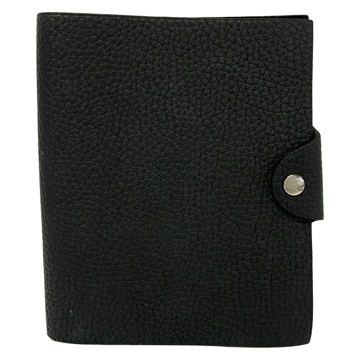 HERMES(エルメス) ブックカバー ユリス 黒 シルバー金具