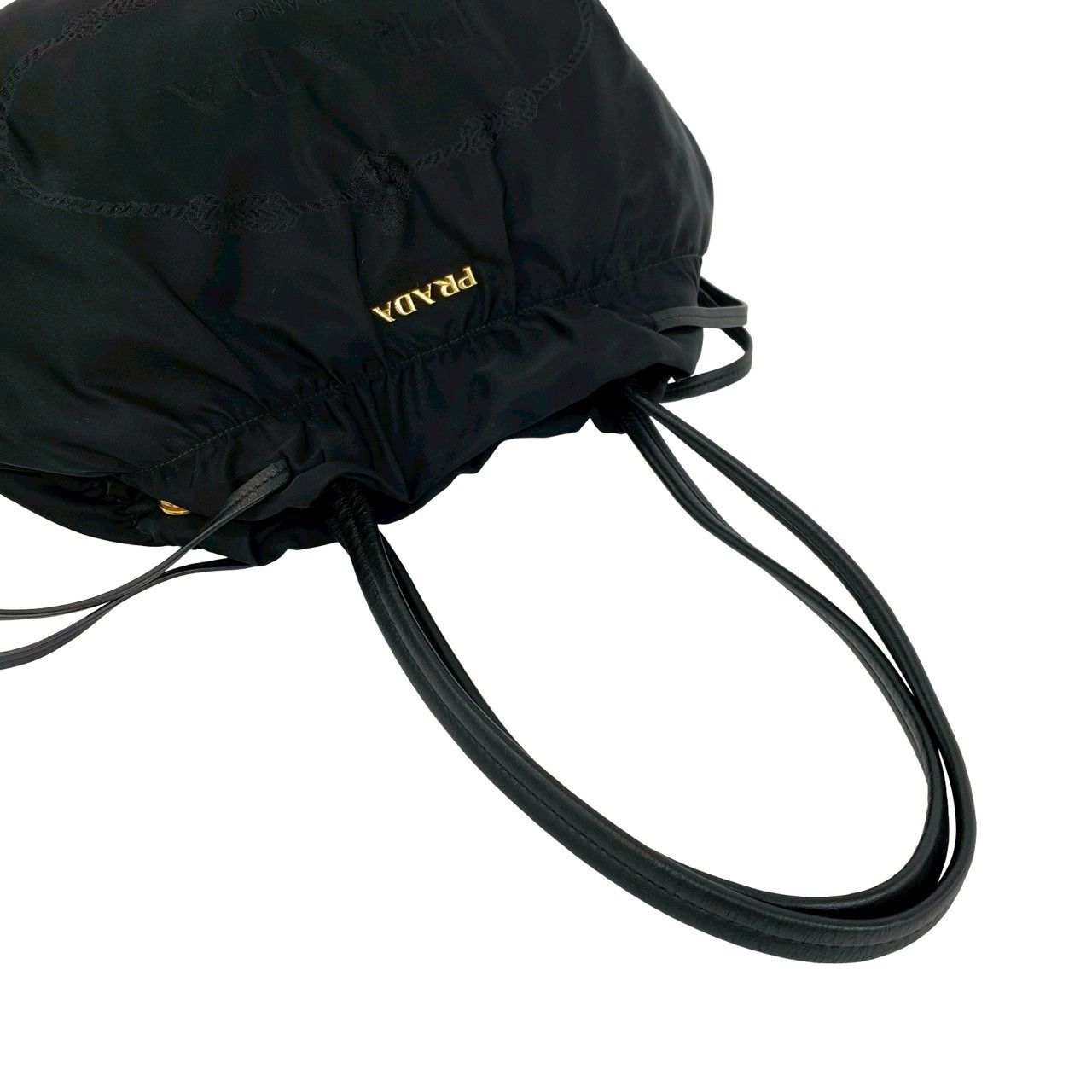 極 美品 PRADA プラダ ロゴ 金具 テスート ナイロン レザー 本革 