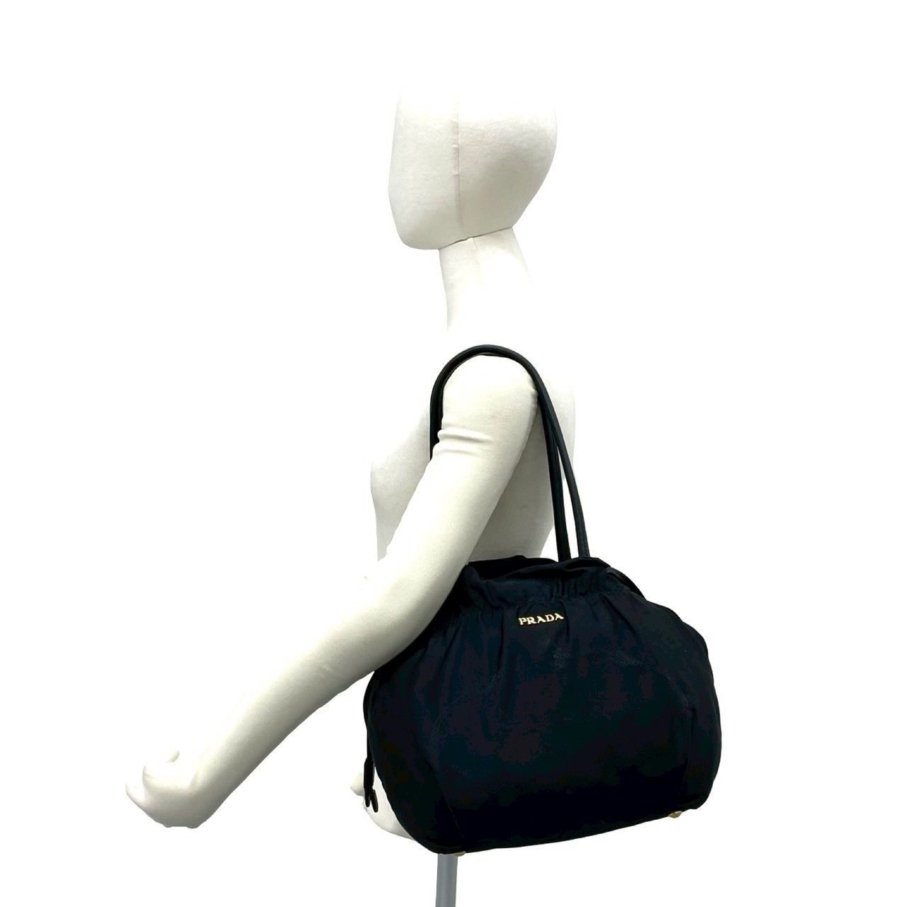 極 美品 PRADA プラダ ロゴ 金具 テスート ナイロン レザー 本革 