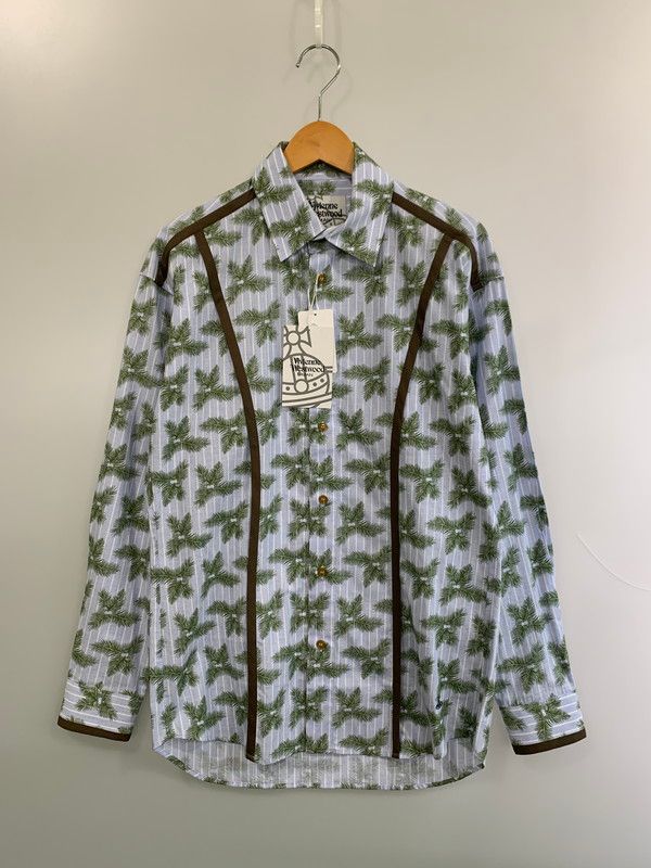 【中古美品】 VIVIENNE WESTWOOD ヴィヴィアンウエストウッドマン MAN LS PIPING SHIRT ロングスリーブパイピングシャツ 総柄 長袖シャツ 【141-260611-kt-10-min】