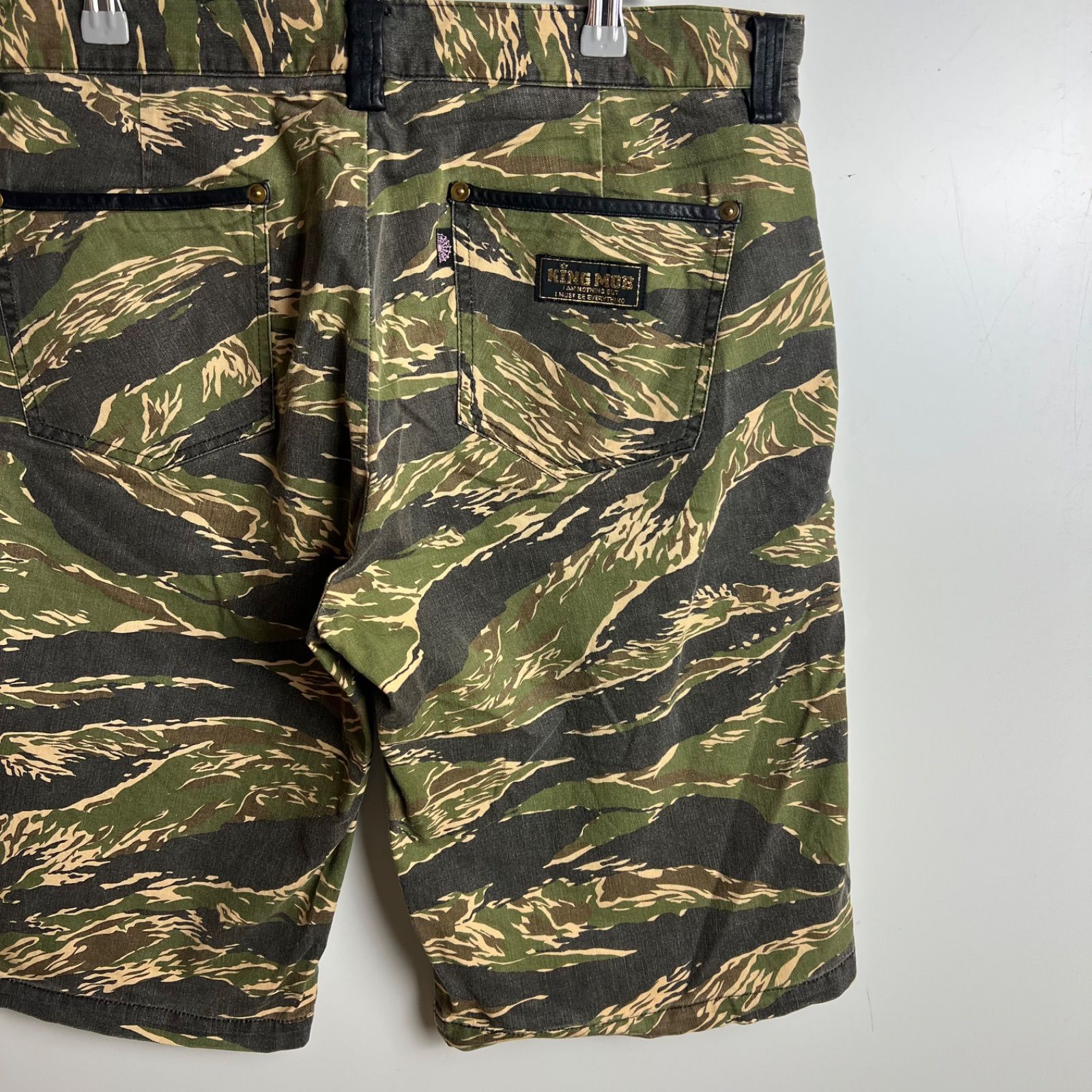 KING MOB 666 japan punk camo leather shorts pants M キングモブ 