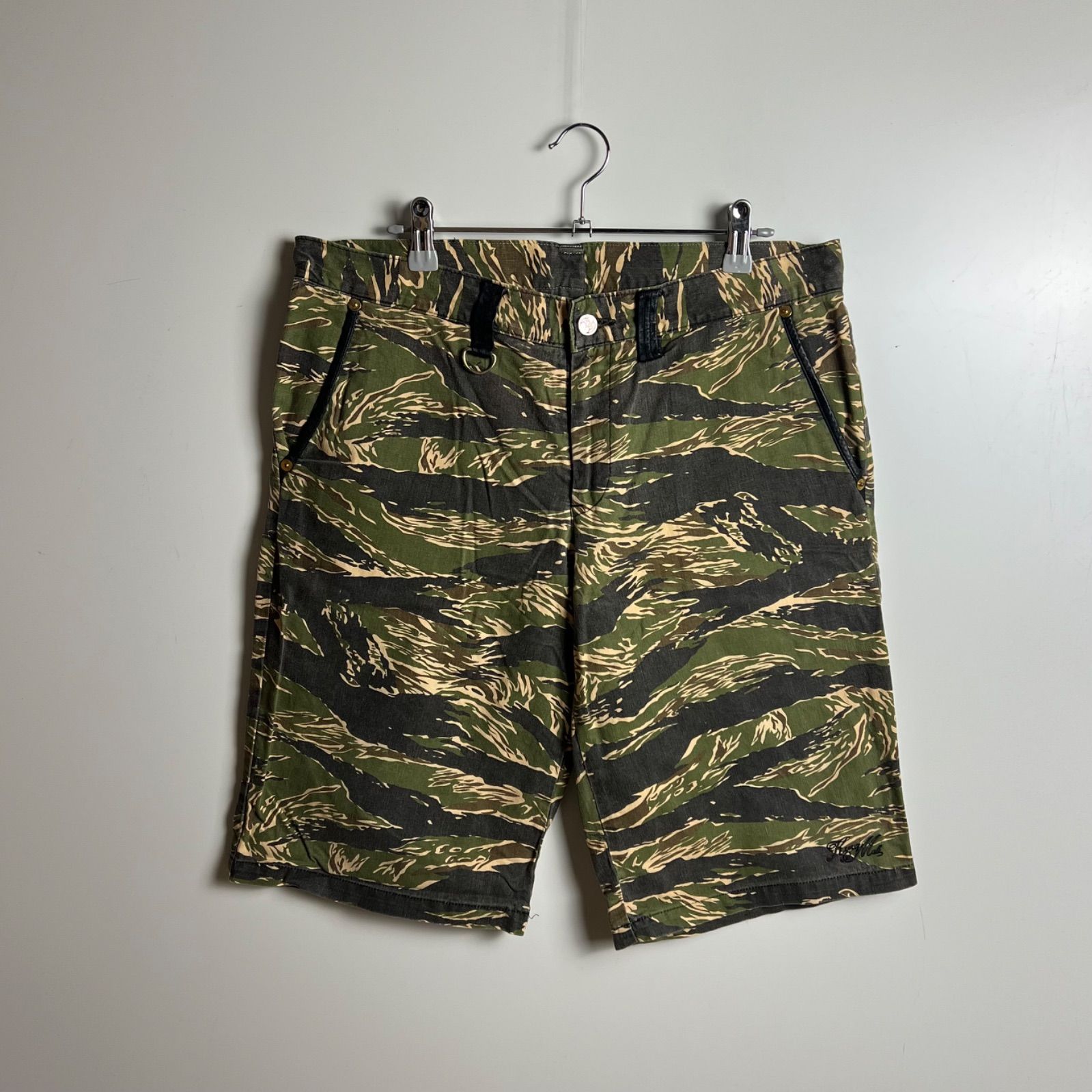 KING MOB 666 japan punk camo leather shorts pants M キングモブ
