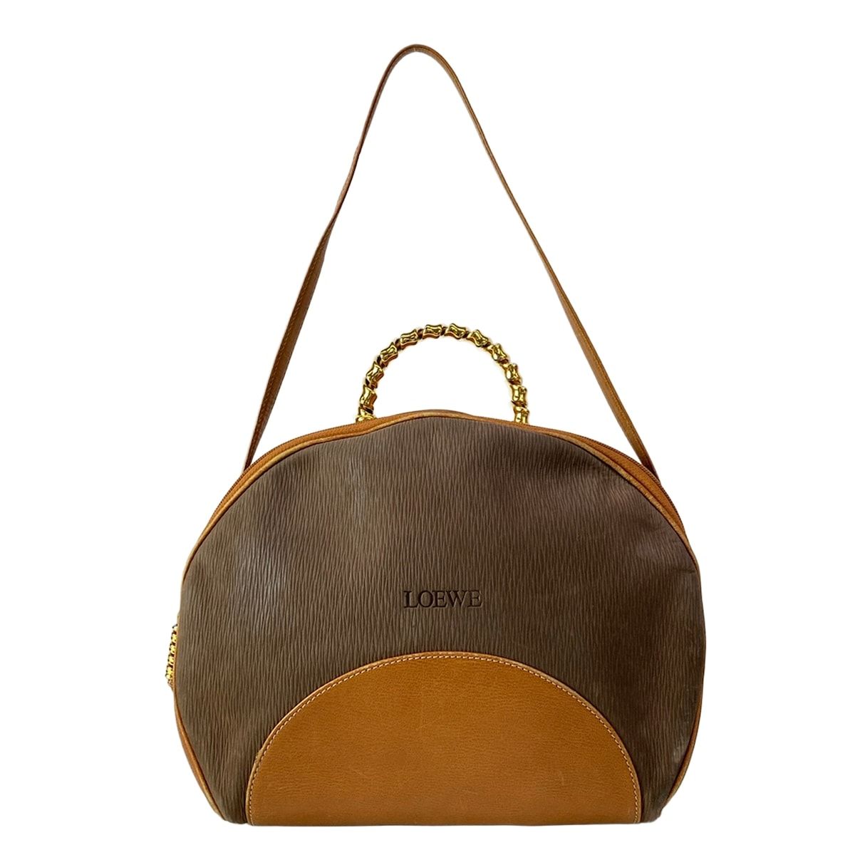 LOEWE(ロエベ) ショルダーバッグ ベラスケス ダークブラウン×ゴールド×ブラウン レザー