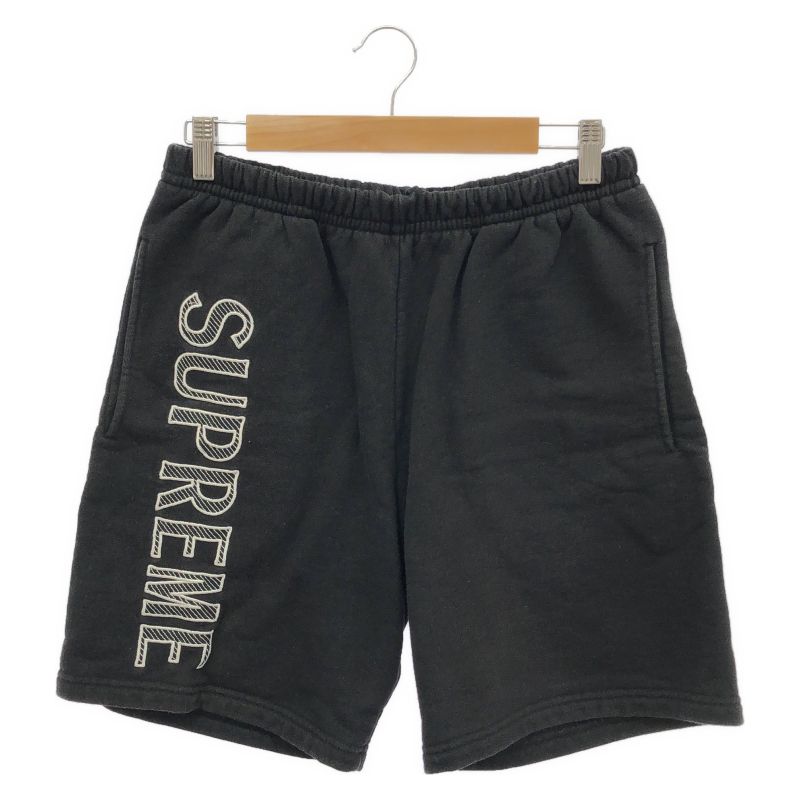 【中古】Supreme 18SS Leg Embroidery Sweatshort ブラック サイズS シュプリーム[24]