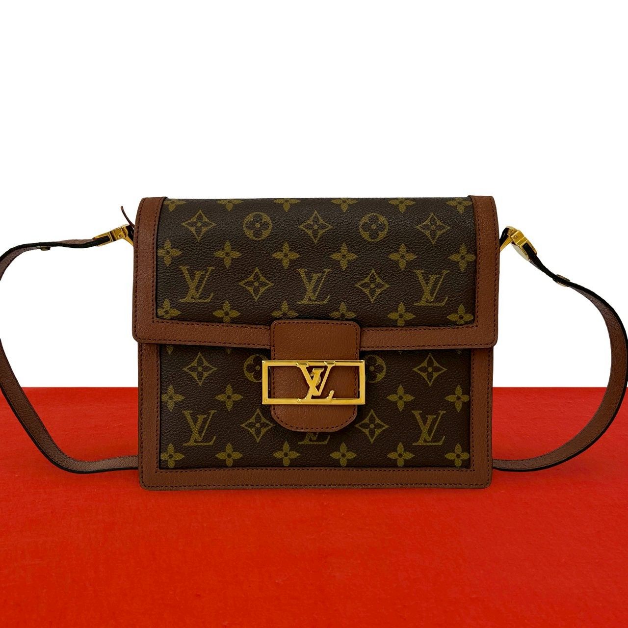 極 美品 LOUIS VUITTON ルイヴィトン ヴィンテージ サック ド フィーヌ モノグラム レザー ショルダーバッグ ポシェット ブラウン 213-7
