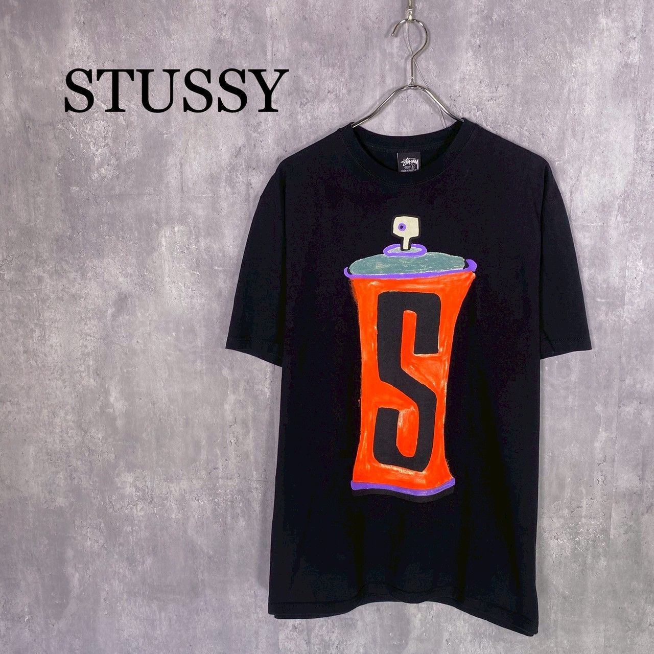 『STUSSY』ステューシー (L) カラースプレープリントTシャツ メンズ