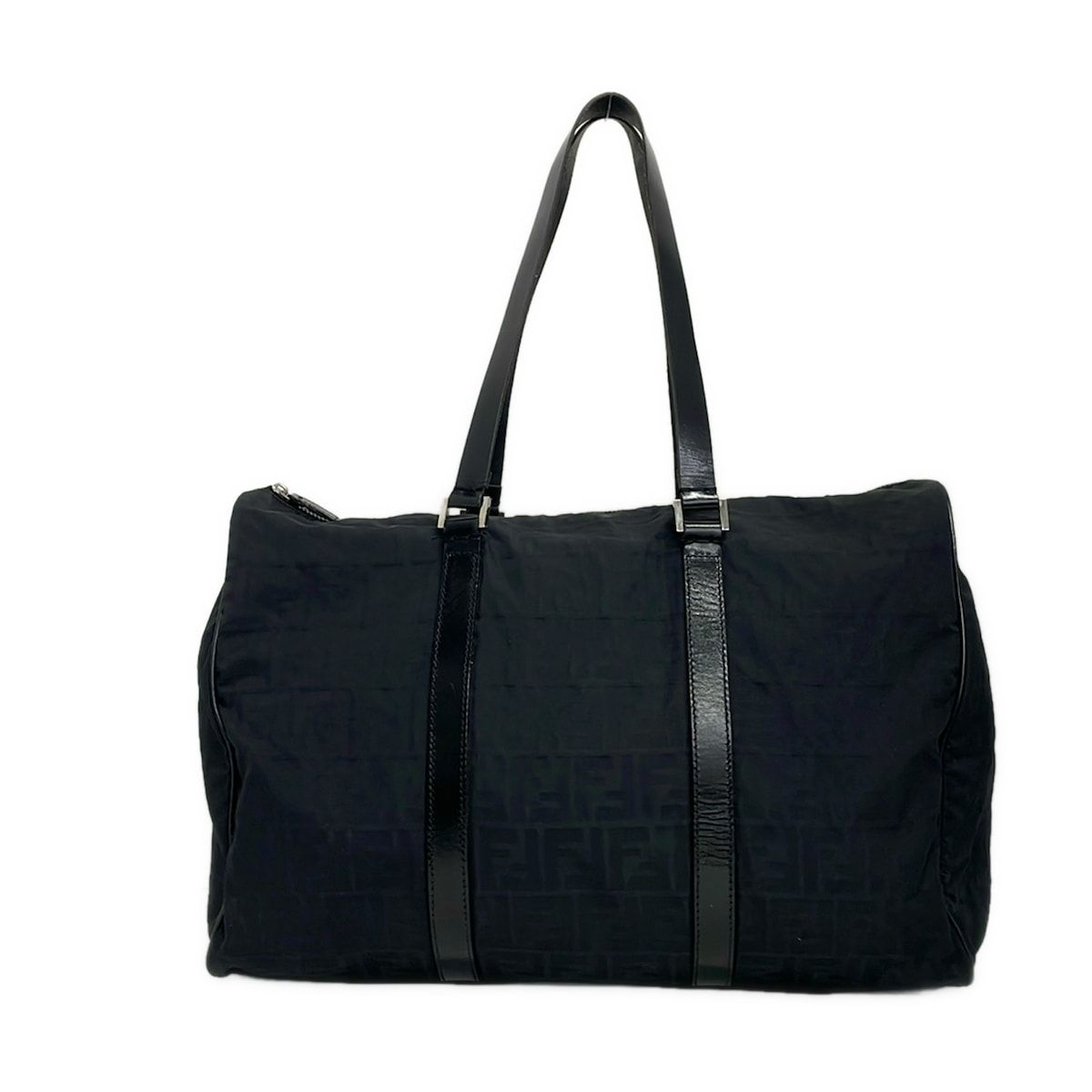 FENDI(フェンディ) ボストンバッグ ズッカ柄 15611 黒 本体ロックなし レザー