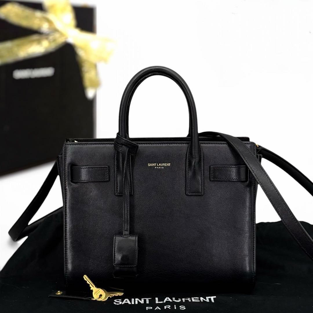 サンローラン　サックドジュール　ナノ　ハンドバッグ　ショルダーバッグ SAINT LAURENT レザー 2WAY