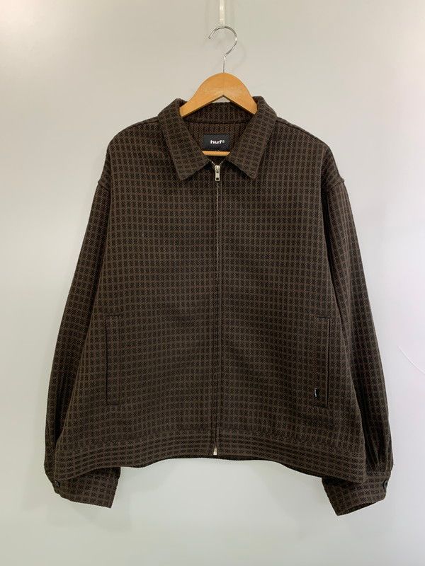 【中古品】 HUF ハフ WAFFLE WEAVING ZIP LS SHIRT ワッフルウィービングジップアップシャツジャケット ロングスリーブ 長袖シャツ チェックシャツ 【142-260611-kt-12-min】