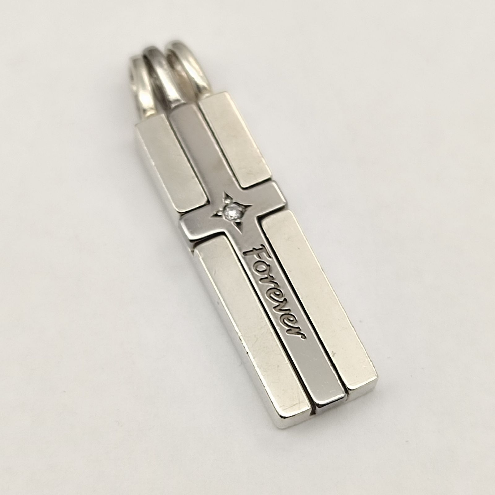 美品】THE KISS ザキッス クロスデザインネックレス SILVER シルバー 