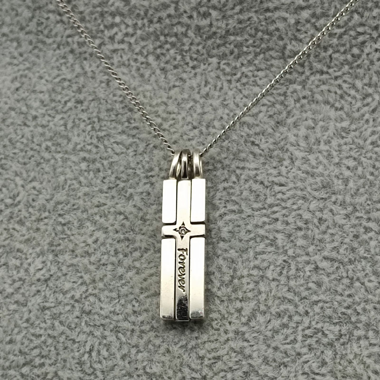 美品】THE KISS ザキッス クロスデザインネックレス SILVER シルバー 