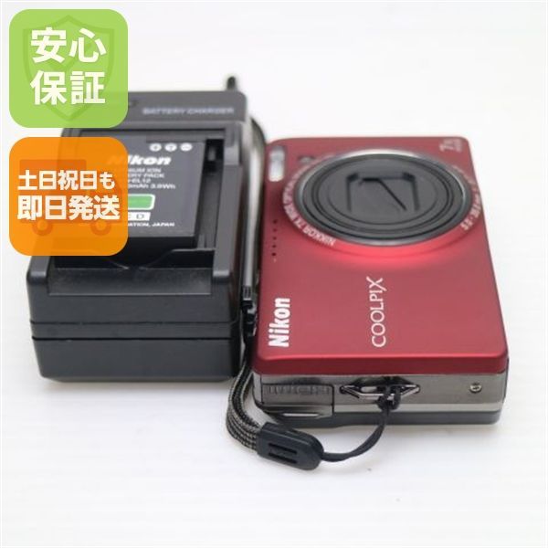 超美品 COOLPIX S6000 フラッシュレッド 即日発送 Nikon デジカメ デジタルカメラ 本体 土日祝発送OK 08000