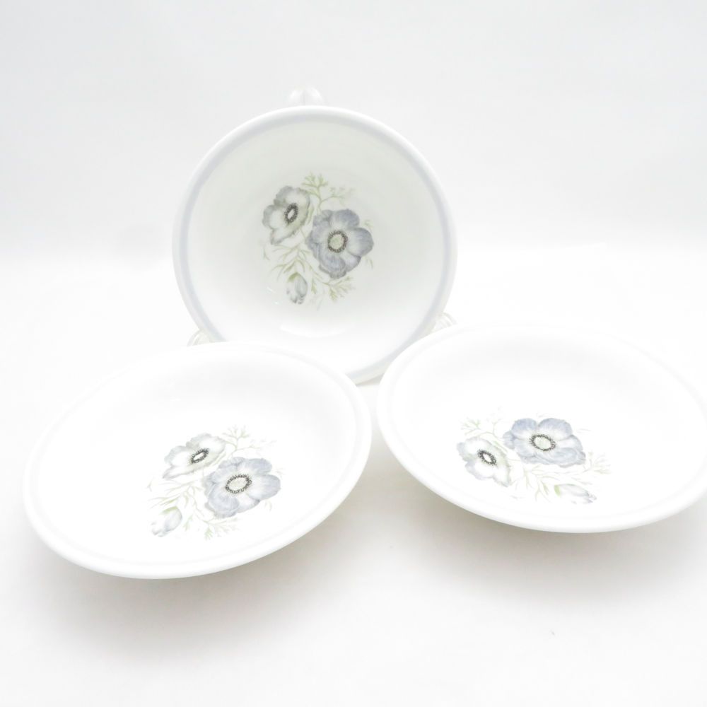 美品 WEDGWOOD ウェッジウッド グレンミスト スージークーパー サラダボウル 3点 セット 15cm深皿 スモール 黒壺 英国 SU14460C1