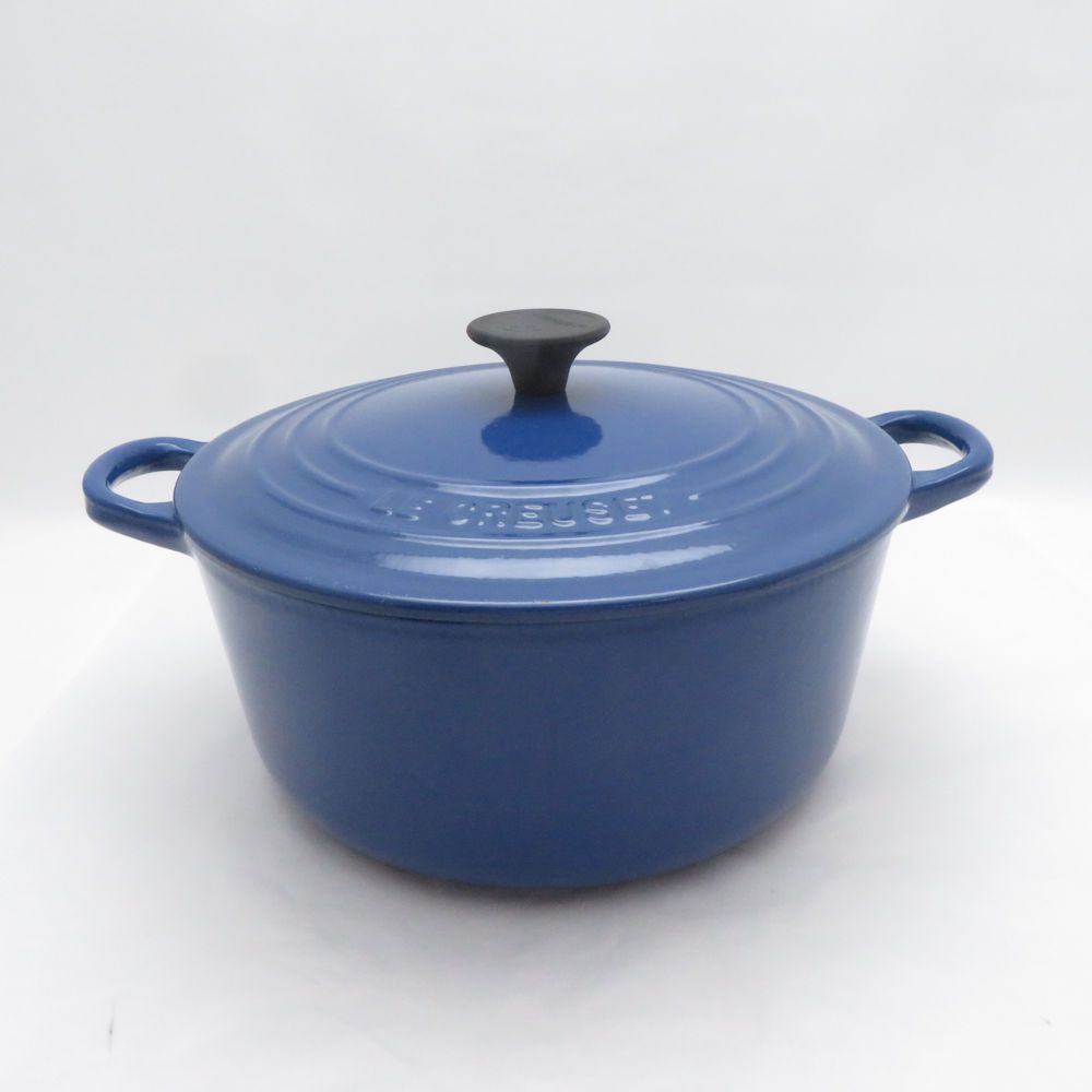 美品 Le Creuset ルクルーゼ ココットロンド 両手鍋 鋳物ホーロー 22cm 料理 調理器具 キッチン IH対応 SU14617Z