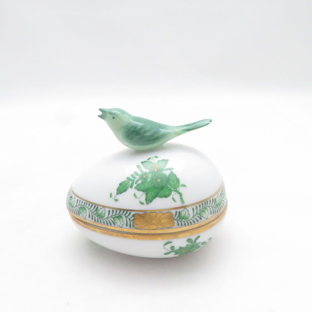 未使用 Herend ヘレンド アポニー AY タマゴボックス ヨコ トリ 鳥