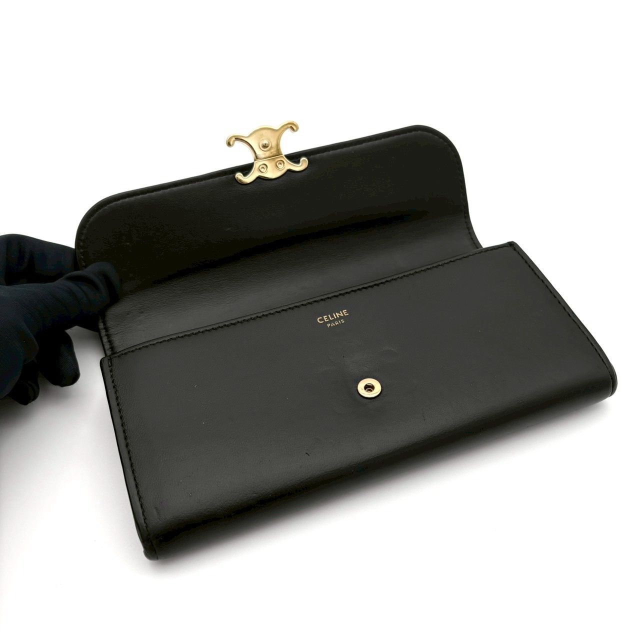 CELINE セリーヌ 長財布 ラージウォレット トリオンフ フラップ 