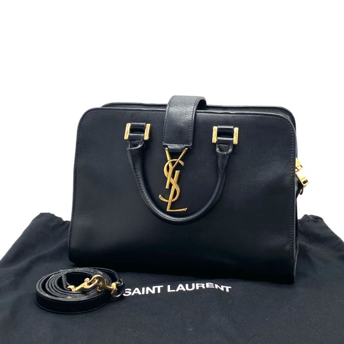 【中古】美品 Yves Saint Laurent サンローラン ベイビーカバス 2 way レザー ハンド ショルダー バッグ fY02305A