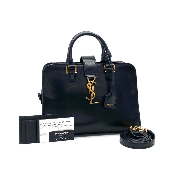 【中古】美品 Yves Saint Laurent サンローラン ベイビーカバス レザー ショルダー バッグ fY02395A